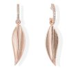 Pendientes Marina Garcia | Pendientes Leaves Blanco En Plata Rosa