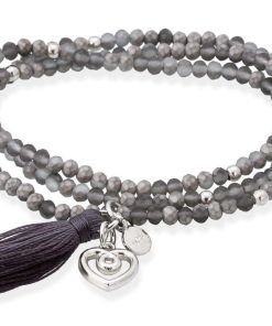 Pulseras Marina Garcia | Pulsera Zen Grafito Con Charm Love