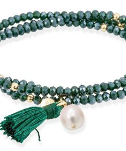 Pulseras Marina Garcia | Pulsera Zen Verde Con Perla