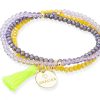 Pulseras Marina Garcia | Pulsera Zen Ne N Amarilla Con Chapa Gr Cies