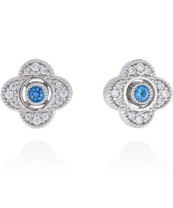 Pendientes Marina Garcia | Pendientes Laze Azul En Plata