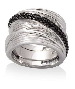 Anillos Marina Garcia | Anillo Fills Negro En Plata