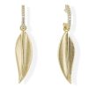 Pendientes Marina Garcia | Pendientes Leaves Blanco En Plata Dorada