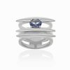 Anillos Marina Garcia | Anillo Galaxy Triple Azul En Plata