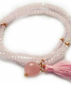 Pulseras Marina Garcia | Pulsera Zen Rosa En Plata Rosa