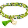 Pulseras Marina Garcia | Pulsera Zen Ne N Pistacho Con Coraz N