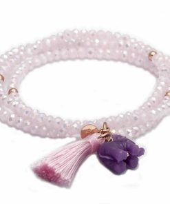 Pulseras Marina Garcia | Pulsera Zen Rosa En Plata Rosa