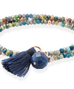 Pulseras Marina Garcia | Pulsera Zen Azul En Plata Rosa