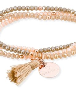 Pulseras Marina Garcia | Pulsera Zen Marr N En Plata Rosa