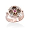 Anillos Marina Garcia | Anillo Firenze Fucsia En Plata Rosa