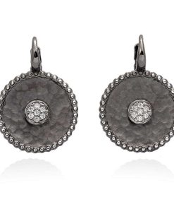 Pendientes Marina Garcia | Pendientes Sidney Blanco En Plata Negra