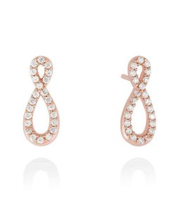 Pendientes Marina Garcia | Pendientes Eight Blanco En Plata Rosa