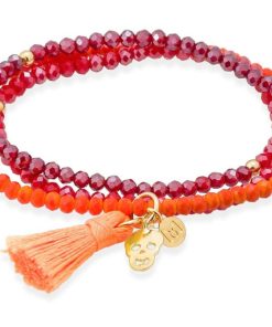 Pulseras Marina Garcia | Pulsera Zen Ne N Naranja Con Calavera