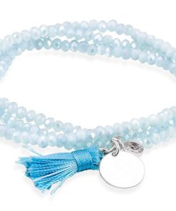 Pulseras Marina Garcia | Pulsera Zen Aguamarina Con Chapa