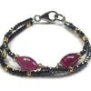 Pulseras Marina Garcia | Pulsera Sarah Fucsia En Plata Dorada