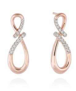 Pendientes Marina Garcia | Pendientes Eight Blanco En Plata Rosa