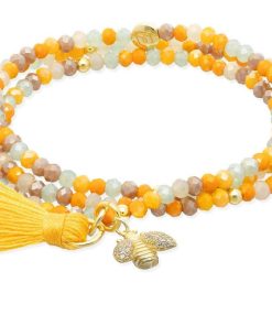 Pulseras Marina Garcia | Pulsera Zen Mostaza Con Abeja