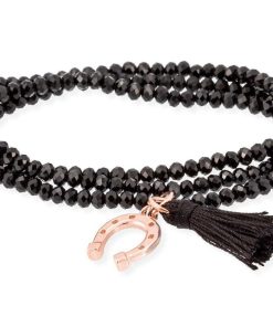 Pulseras Marina Garcia | Pulsera Zen Negro En Plata Rosa