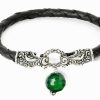 Pulseras Marina Garcia | Pulsera Dragon Verde En Plata Negra