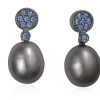 Pendientes Marina Garcia | Pendientes Lia Azul En Plata Negra