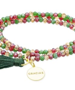 Pulseras Marina Garcia | Pulsera Zen Acebo Con Chapa Gracias