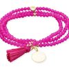 Pulseras Marina Garcia | Pulsera Zen Fucsia Con Chapa