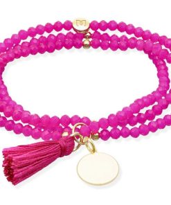 Pulseras Marina Garcia | Pulsera Zen Fucsia Con Chapa