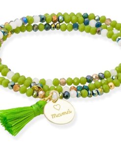 Pulseras Marina Garcia | Pulsera Zen Ne N Pistacho Con Chapa Mam