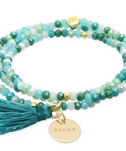 Pulseras Marina Garcia | Pulsera Zen Menta Con Chapa Danke