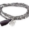 Pulseras Marina Garcia | Pulsera Zen Grafito Con Charm Love