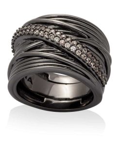 Anillos Marina Garcia | Anillo Fills Co Ac En Plata Negra