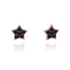 Pendientes Marina Garcia | Pendientes Star Negro En Plata Rosa