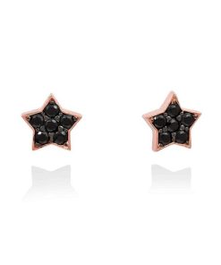 Pendientes Marina Garcia | Pendientes Star Negro En Plata Rosa