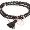 Pulseras Marina Garcia | Pulsera Zen Negro En Plata Rosa