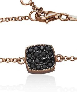 Pulseras Marina Garcia | Pulsera Jour Antic Negro En Plata Rosa