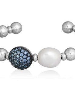 Pulseras Marina Garcia | Pulsera Lux Pearl Azul En Plata