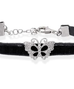 Pulseras Marina Garcia | Pulsera Velvet Negro En Plata