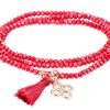 Pulseras Marina Garcia | Pulsera Zen Rojo En Plata Rosa