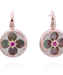 Pendientes Marina Garcia | Pendientes Firenze Fucsia En Plata Rosa