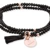 Pulseras Marina Garcia | Pulsera Zen Negro En Plata Rosa