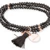 Pulseras Marina Garcia | Pulsera Zen Negro En Plata Rosa