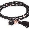 Pulseras Marina Garcia | Pulsera Zen Negro En Plata Rosa