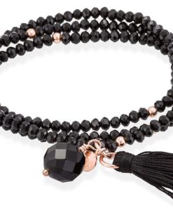 Pulseras Marina Garcia | Pulsera Zen Negro En Plata Rosa