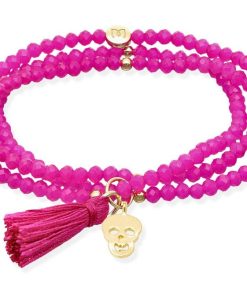 Pulseras Marina Garcia | Pulsera Zen Fucsia Con Calavera