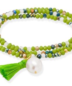 Pulseras Marina Garcia | Pulsera Zen Ne N Pistacho Con Perla