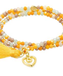 Pulseras Marina Garcia | Pulsera Zen Mostaza Con Charm Love