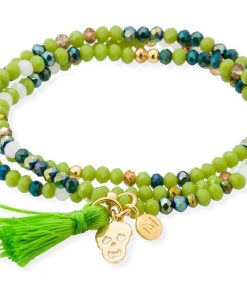 Pulseras Marina Garcia | Pulsera Zen Ne N Pistacho Con Calavera