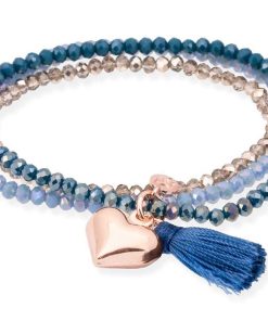 Pulseras Marina Garcia | Pulsera Zen Azul En Plata Rosa