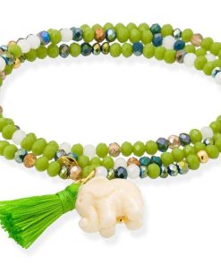 Pulseras Marina Garcia | Pulsera Zen Ne N Pistacho Con Elefante