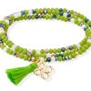 Pulseras Marina Garcia | Pulsera Zen Ne N Pistacho Con Trebol